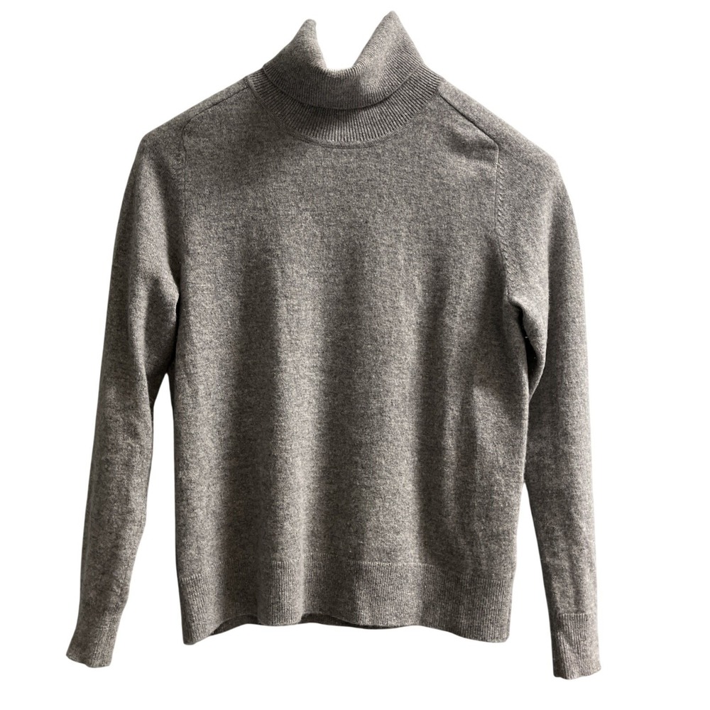 Quince Cashmere Sweater Gray Pullover Turtleneck Size S Quiet Luxury Neutral